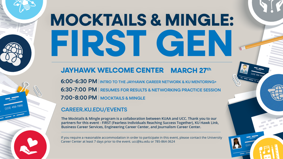Mocktails & Mingle First Gen Promotional Graphic