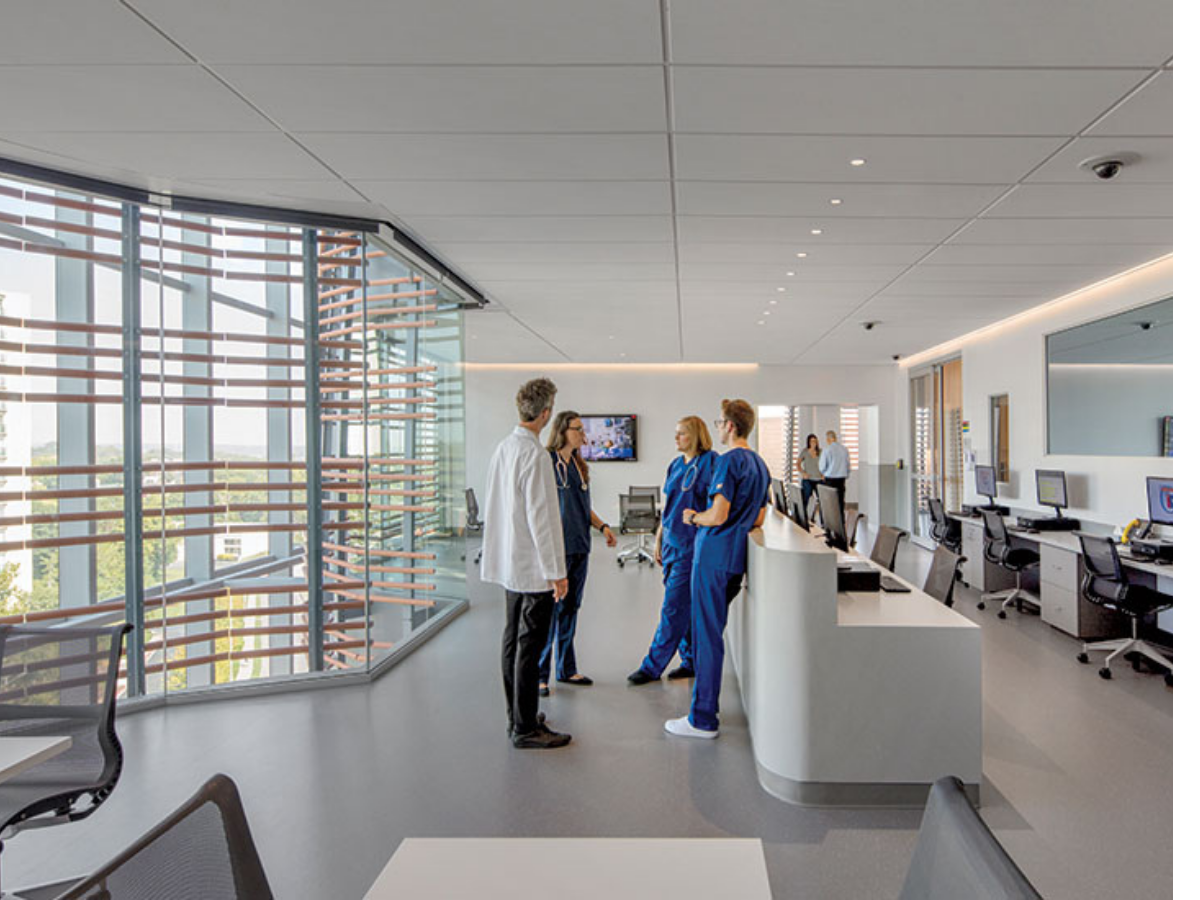 Doctors wearing scrubs at a medical facility